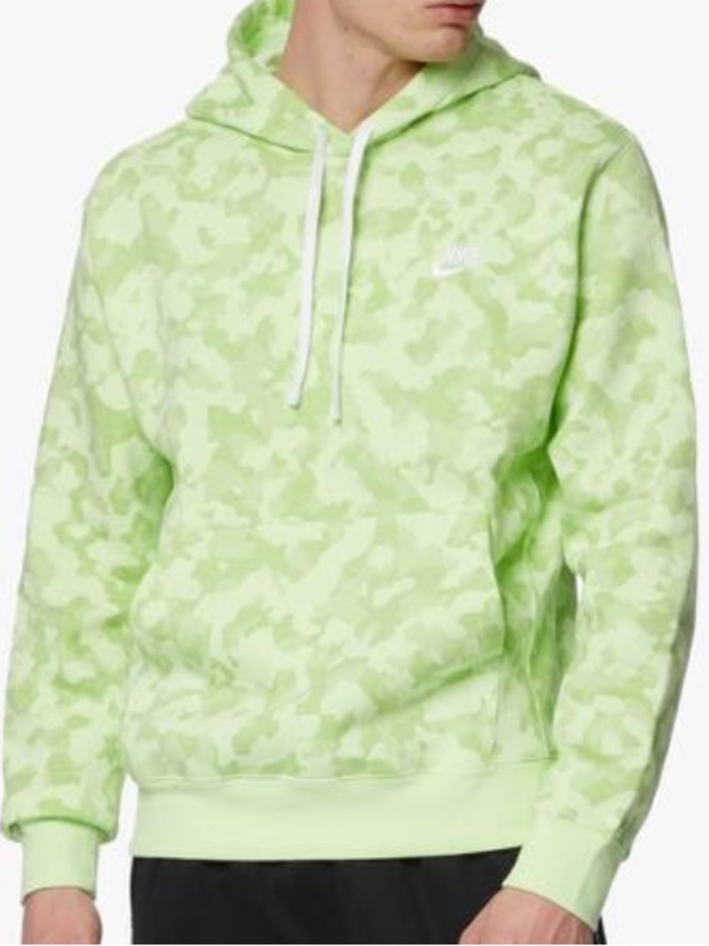 Nike Hoodie Men XLT Green Digital Camo Pullover Fleece Tall Kangaroo Pocket Logo